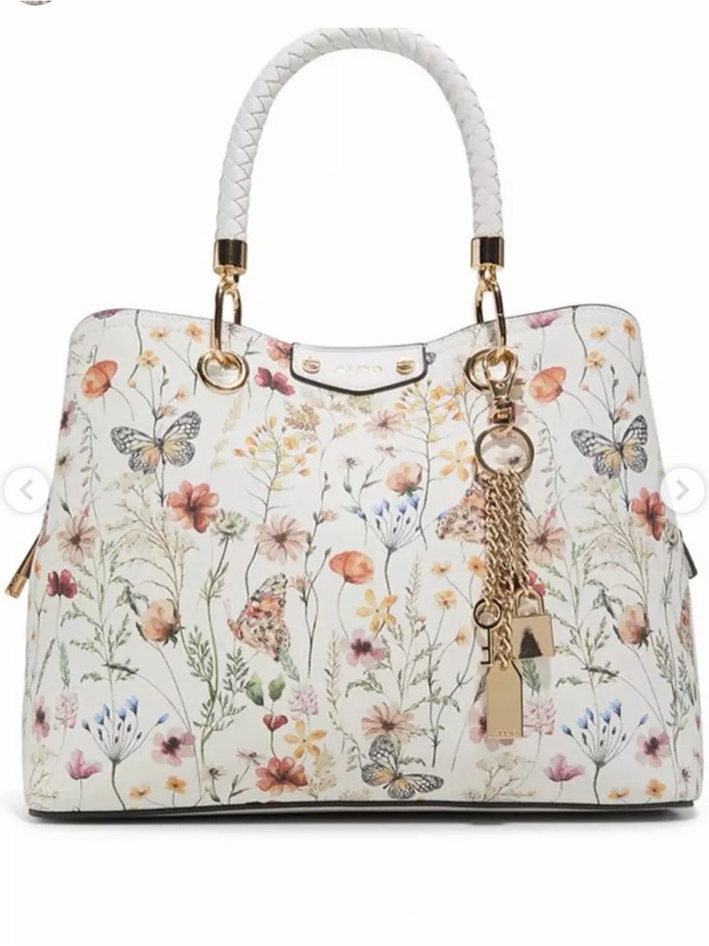 ALDO Floral Lothycann Satchel with Braided Handles - Picture 10 of 12